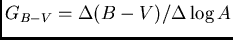 $G_{B-V} = \Delta (B-V) / \Delta \log A$