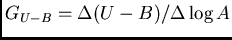 $G_{U-B} = \Delta (U-B) / \Delta \log A$