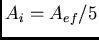 ${A}_{i} = {A}_{ef}/5$