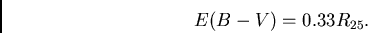 \begin{displaymath}
{E(B-V)} = {0.33 R_{25}}.
\end{displaymath}
