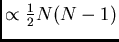 $\propto \frac{1}{2}N(N-1)$