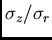 $\sigma _z/\sigma _r$