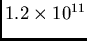 $1.2 \times 10^{11}$