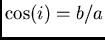 ${\rm cos}(i) = b/a$