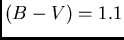 $(B-V)=1.1$